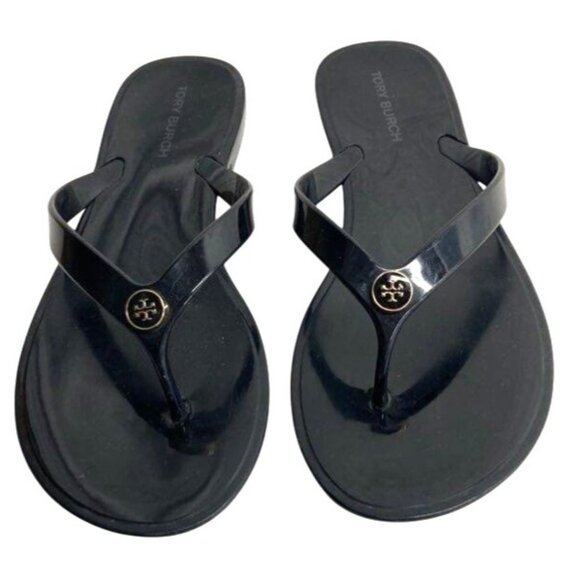 Tory Burch Black Miller Thong Sandals Size‎ 6M - Picture 1 of 3